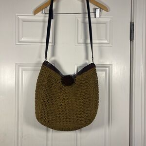 Vintage Fossil Brown Woven Shoulder Bag